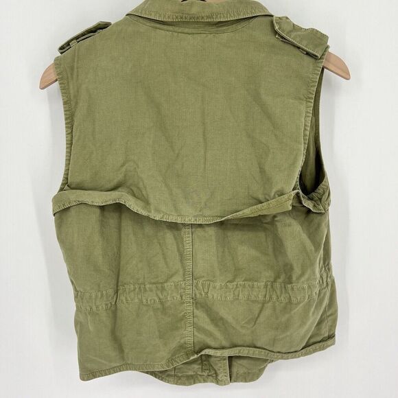 Madewell Womens Size Medium Army Green Military Style Vest 1/2 Zip - Picture 6 of 6